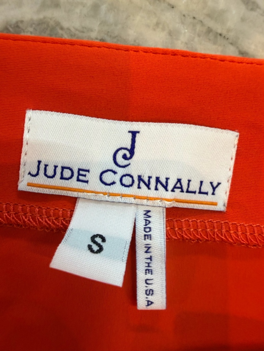 Jude Connally Orange Stretch Top Small 3/4 Sleeve Travel Knit Wrinkle Resistant - Picture 4 of 8